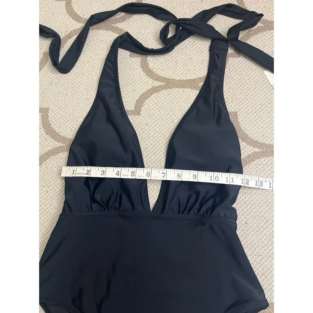 Cupshe One Piece Swimsuit Sexy Deep V Neck Wrap Tie Cross Back, Size XS, NWT